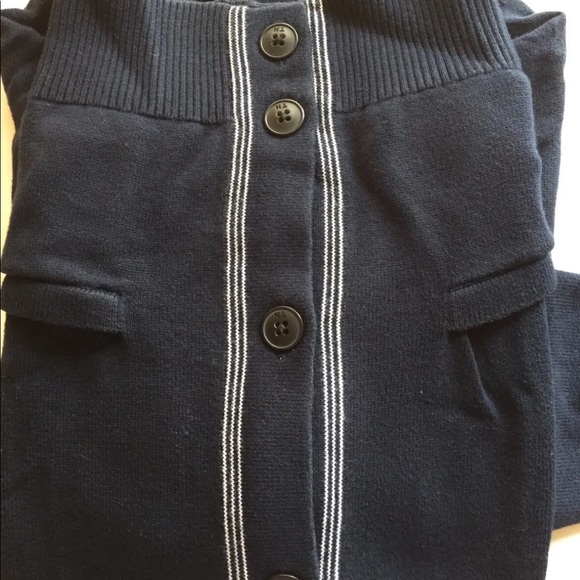 Tommy Hilfiger Men's Button down Sweater Cardigan Large Navy Blue white cotton - Picture 4 of 9